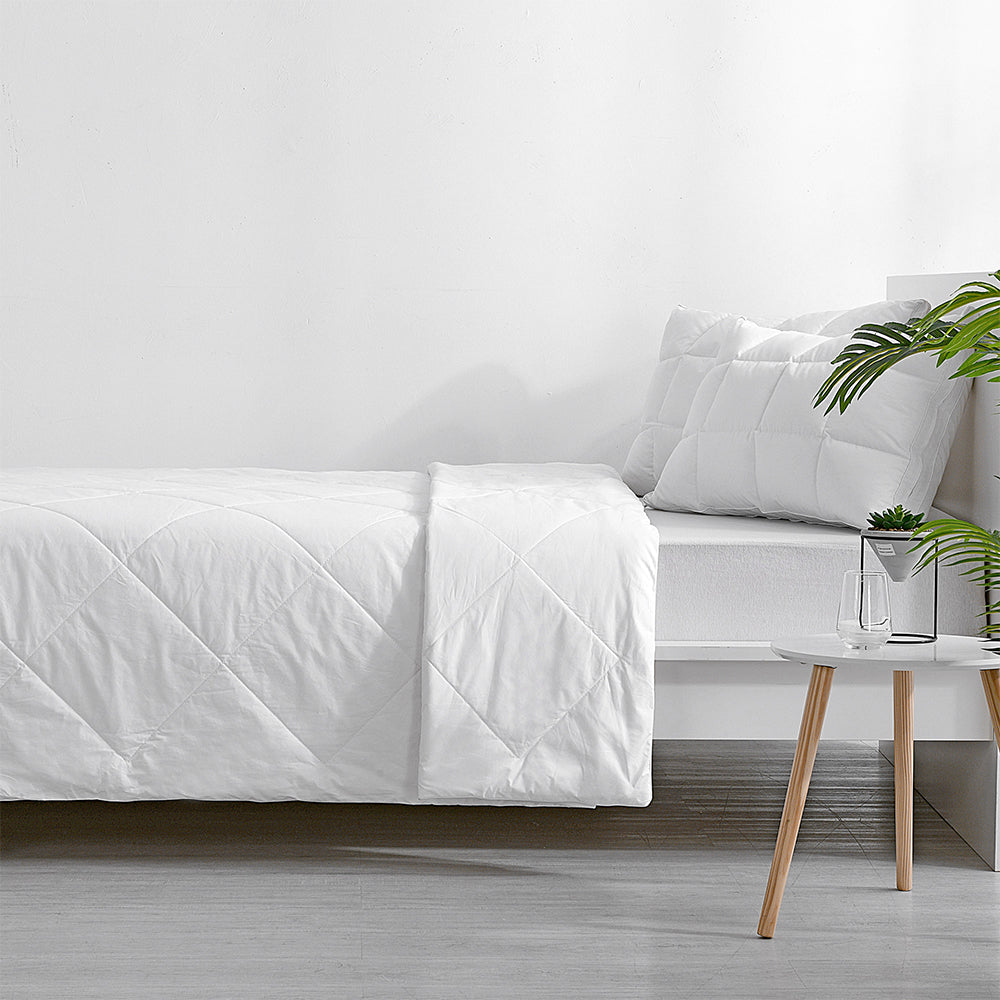 Bianca Natural Sleep Bamboo Quilt 250gsm Doona Breathable Bedding WHT Single Bed — image 4