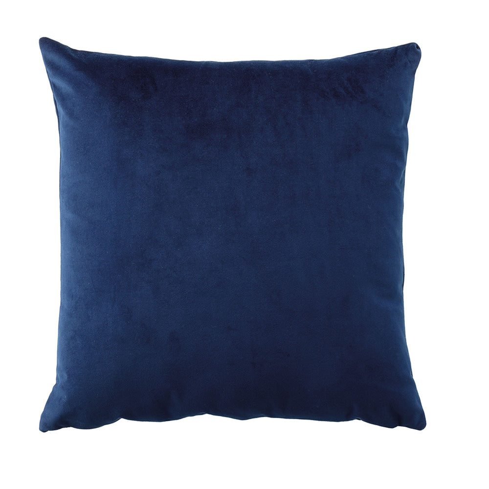 Bianca Vivid Coordinates Cushion Velvet 43x43cm Square Throw Pillow Decor — Indigo