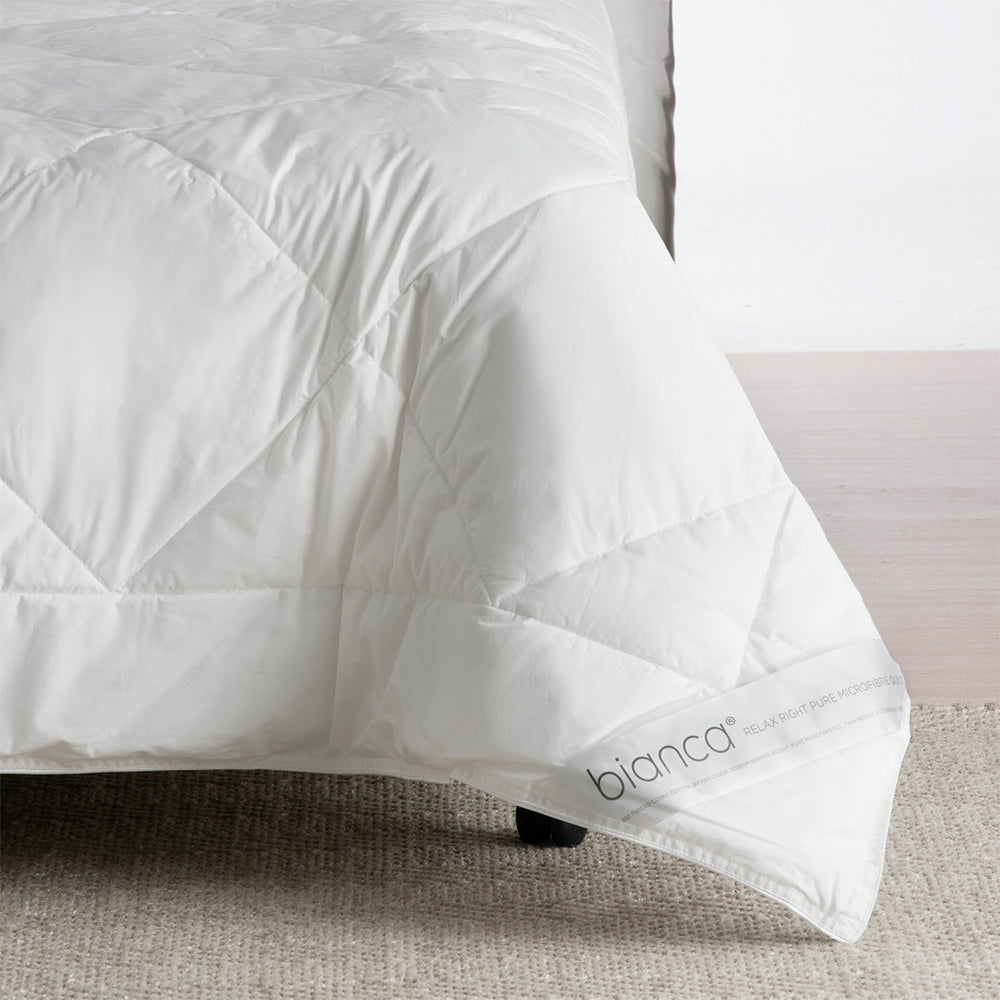 Bianca Relax Right Pure Microfibre Quilt 300gsm Home Bedding White Single Bed — image 2