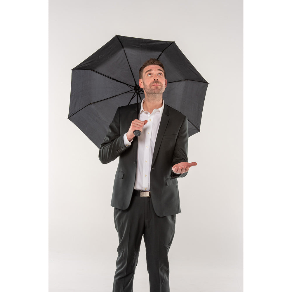 Bobbi J Bobbie J Manual Folding Super Mini w/ Grey Handle Wind Resist Umbrella Black — image 2