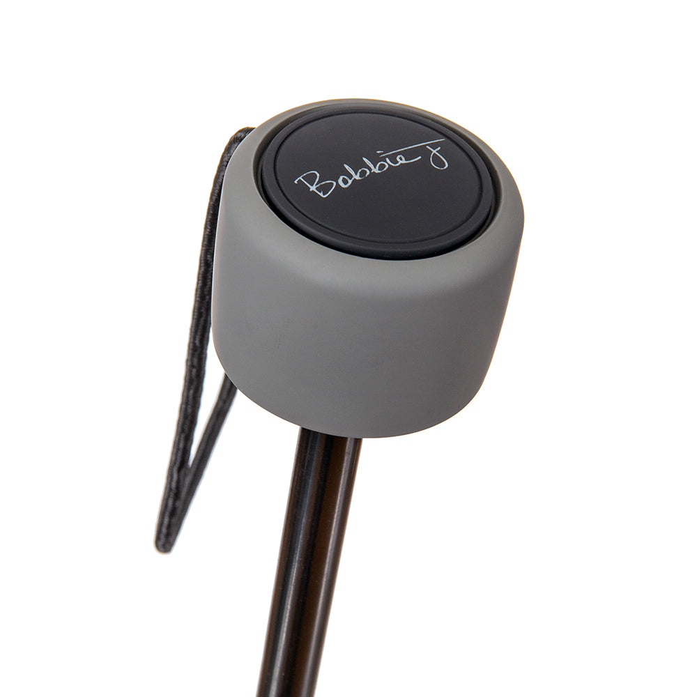 Bobbi J Bobbie J Manual Folding Super Mini w/ Grey Handle Wind Resist Umbrella Black — image 3