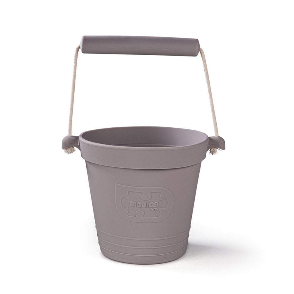 Bigjigs Toys 14cm Activity Bucket Kids/Children Outdoor Play Toy Stone Grey 18m+