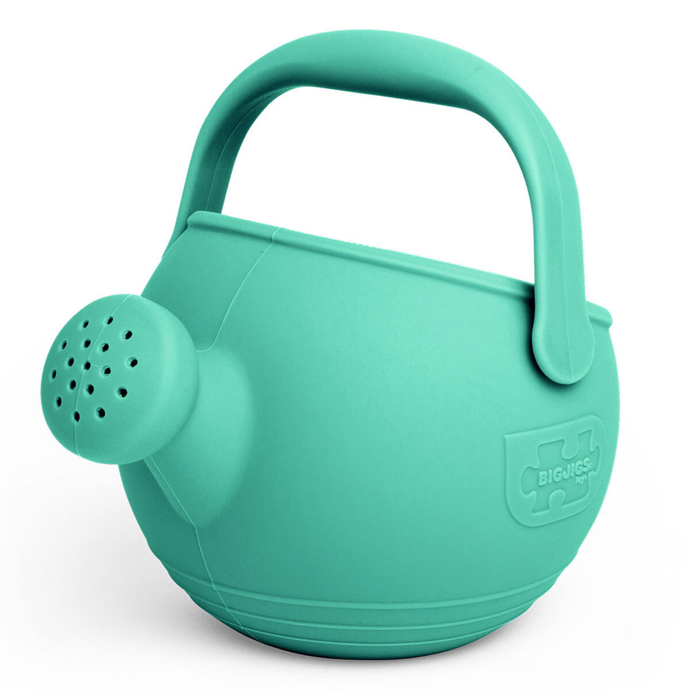 Bigjigs Toys 19cm Silicone Watering Can Kids/Children Toy Eggshell Green 18m+