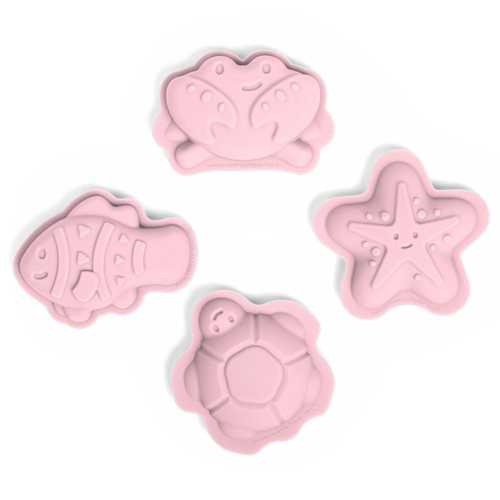 Bigjigs Toys Sand Mould Set Kids/Children Outdoor Beach Toy Blush Pink 18m+ (4 Pieces)