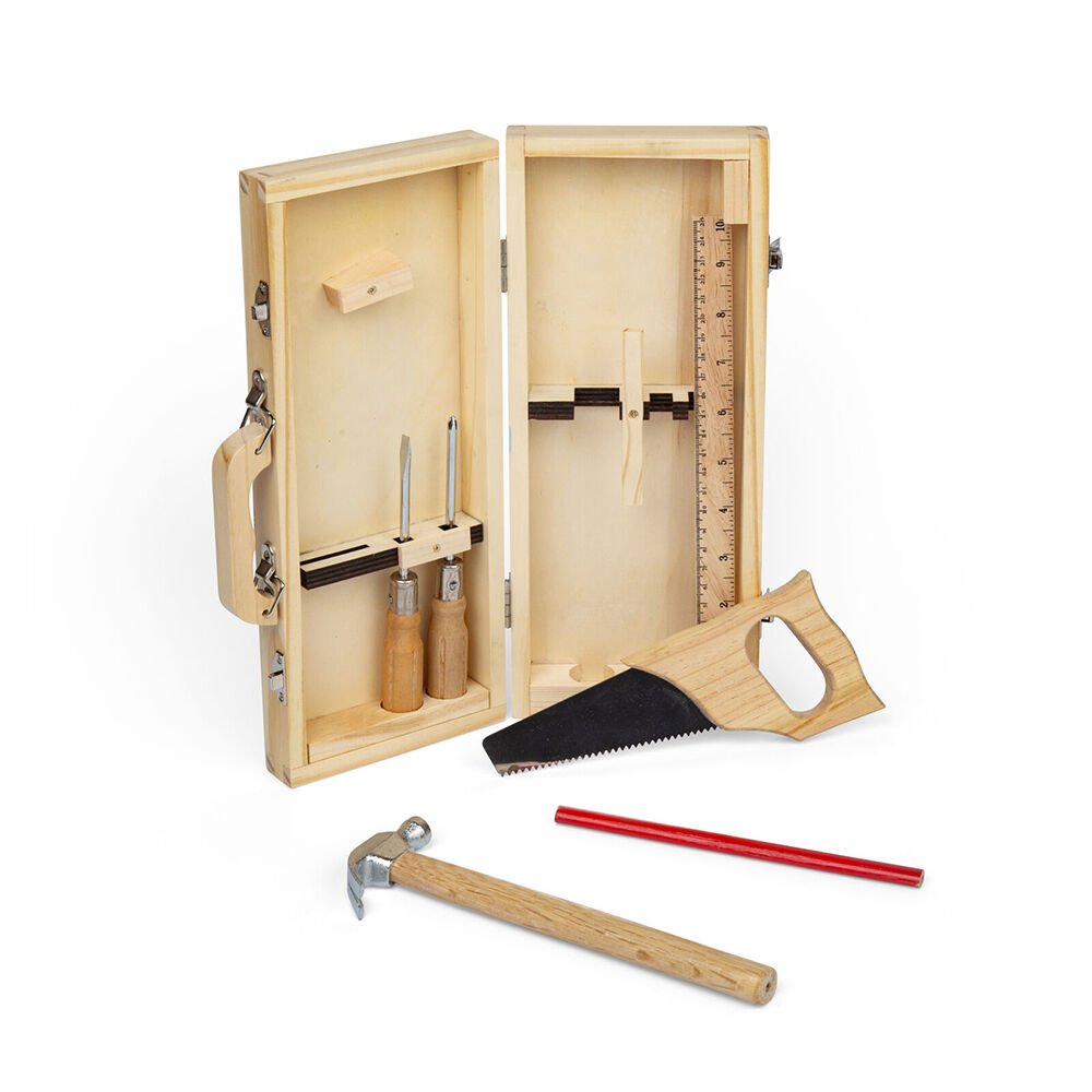 Bigjigs Toys 30x15cm Wood Diy Tool Box Role Play Kids Pretend Play Toys 5y+ — image 3