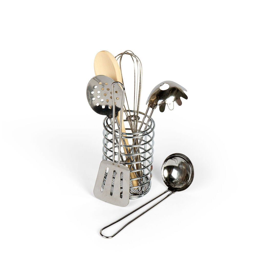 Bigjigs Toys 20x8cm Metal Utensil Pot Role Play Kids Pretend Play Toys 3y+ — image 4