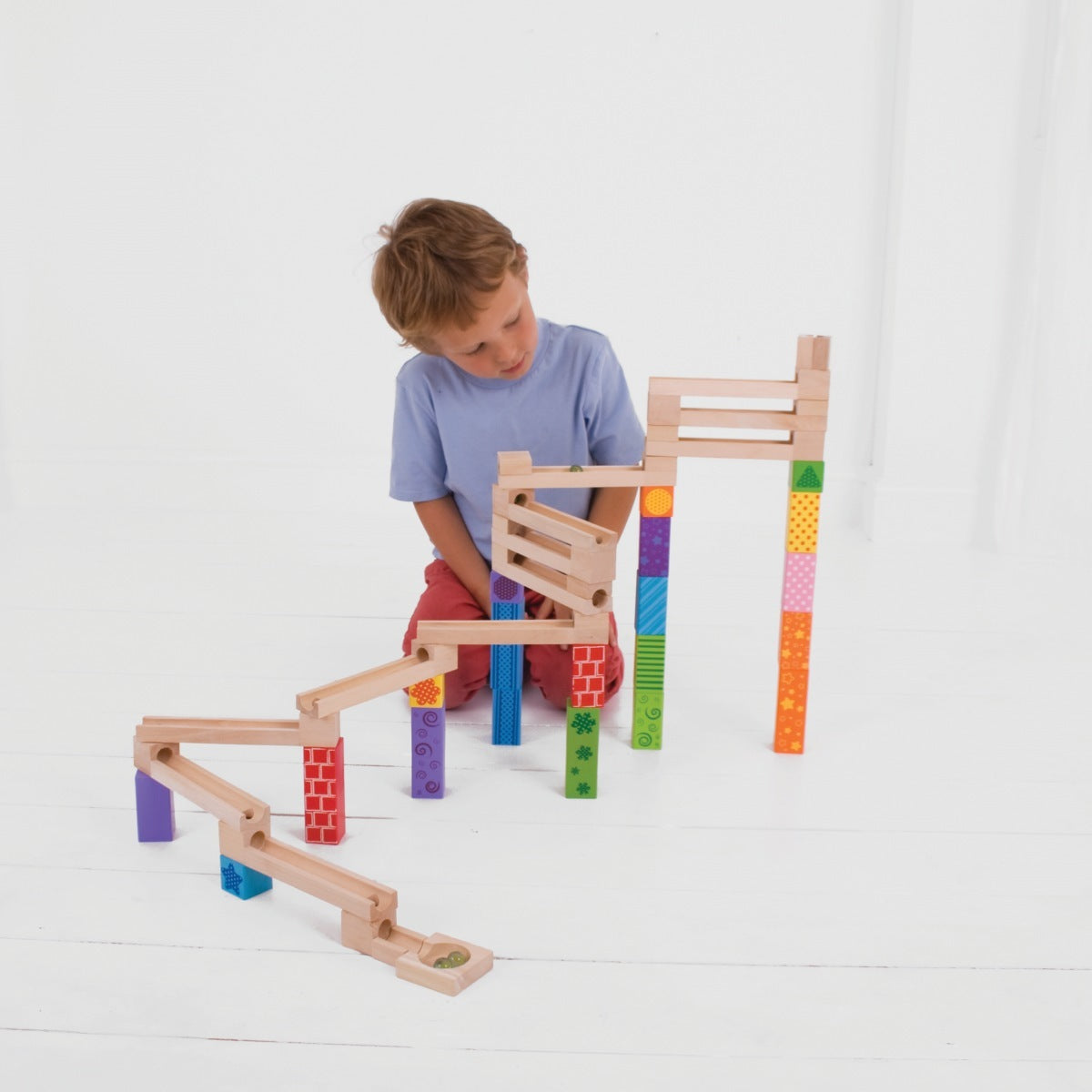 Bigjigs Toys 20cm Marble Run Kids/Children Wooden Educational Play Toy 3y+ (47 Pieces) — image 5