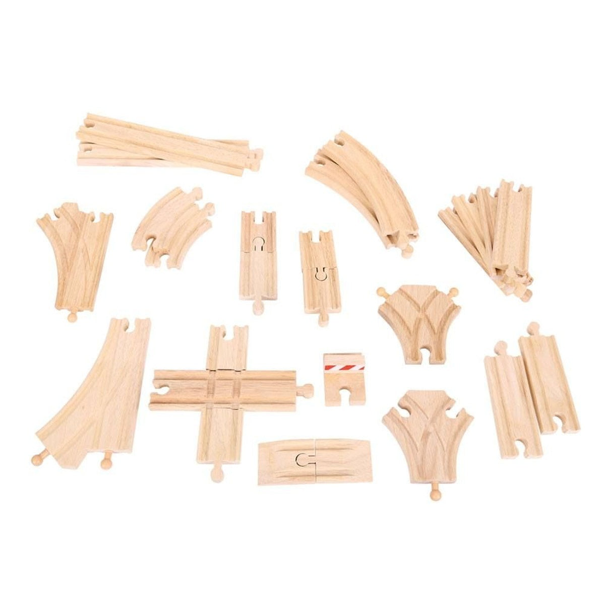 Bigjigs Rail Low Level Track Expansion Pack Wooden Toy Railway Accessory 3+ (25 Pieces) — image 2