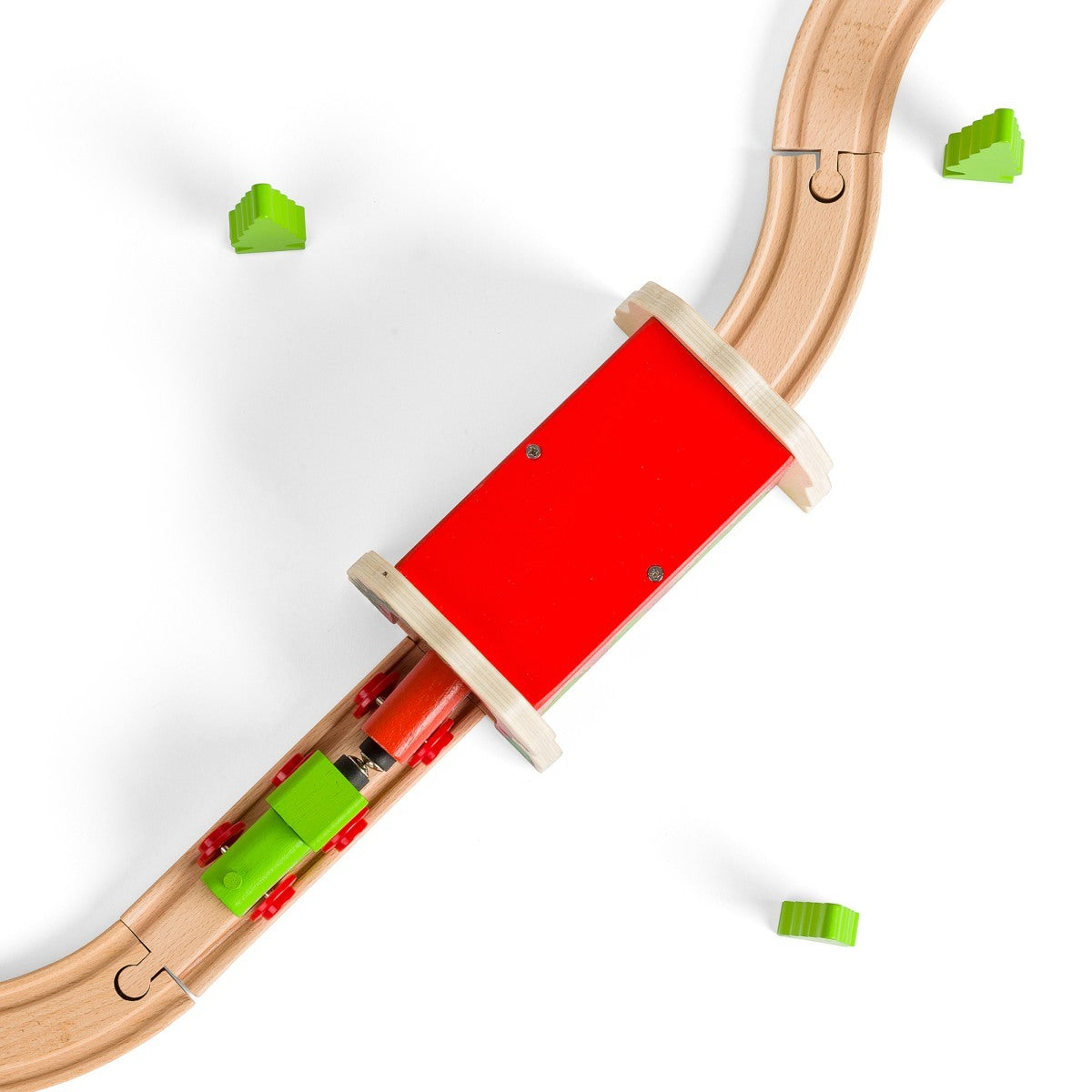 Bigjigs Rail 14.5cm Red Brick Tunnel Kids Fun Wooden Toy Railway Accessory 3y+