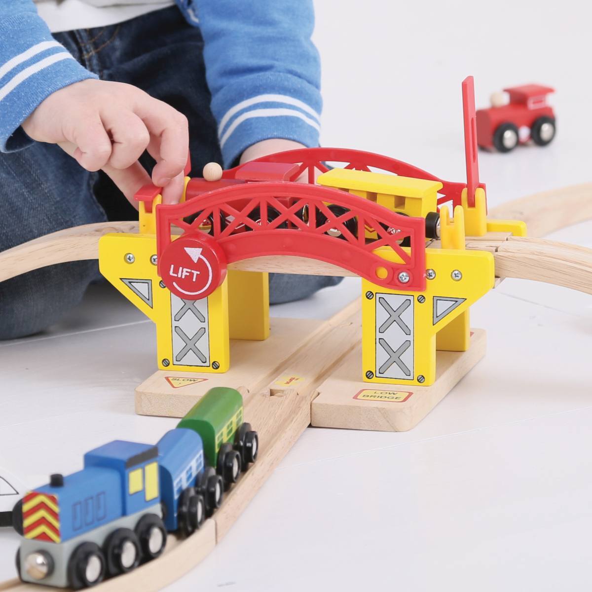 Bigjigs Rail 20cm Lifting Bridge Kids Wooden Toy Train/Railway Accessory 3y+ (3 Pieces) — image 3