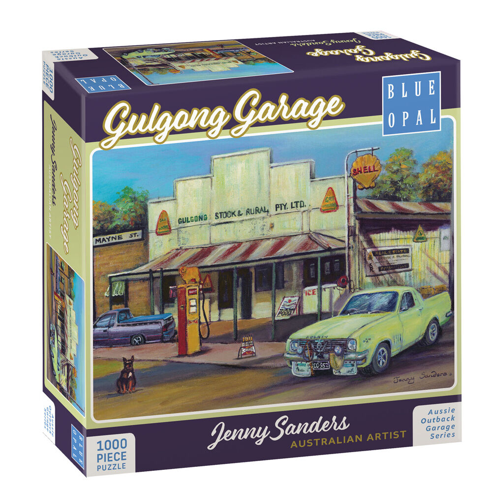 Blue Opal Gulgong Garage Wooden Deluxe Jenny Sanders Jigsaw Puzzle (1000 Pieces)