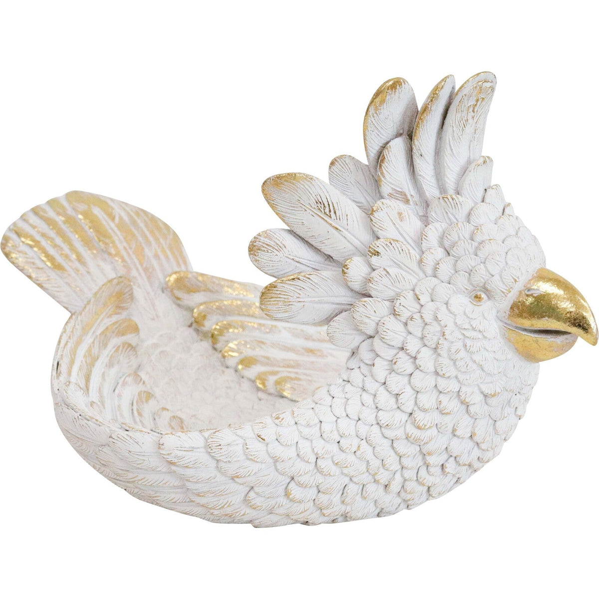 LVD Cockatoo White Traybowl Decorative Sculpture Home/Lounge Decor 26.5x18cm — image 2