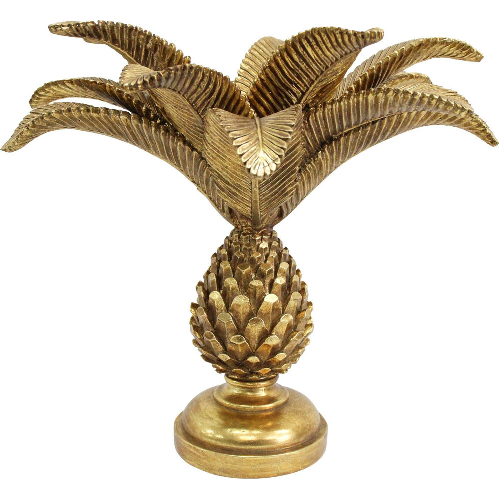 LVD 27x27x25cm Gold Resin Candle Holder Large Pineapple Decoration