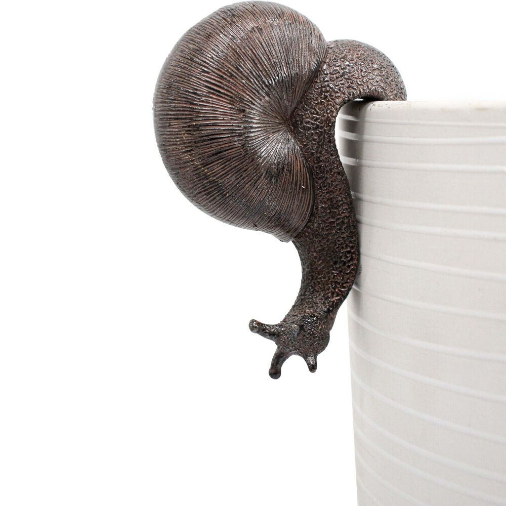 LVD 3.5x10cm Black Textured Resin Planter Pot Sitter Accessory Snail — image 2