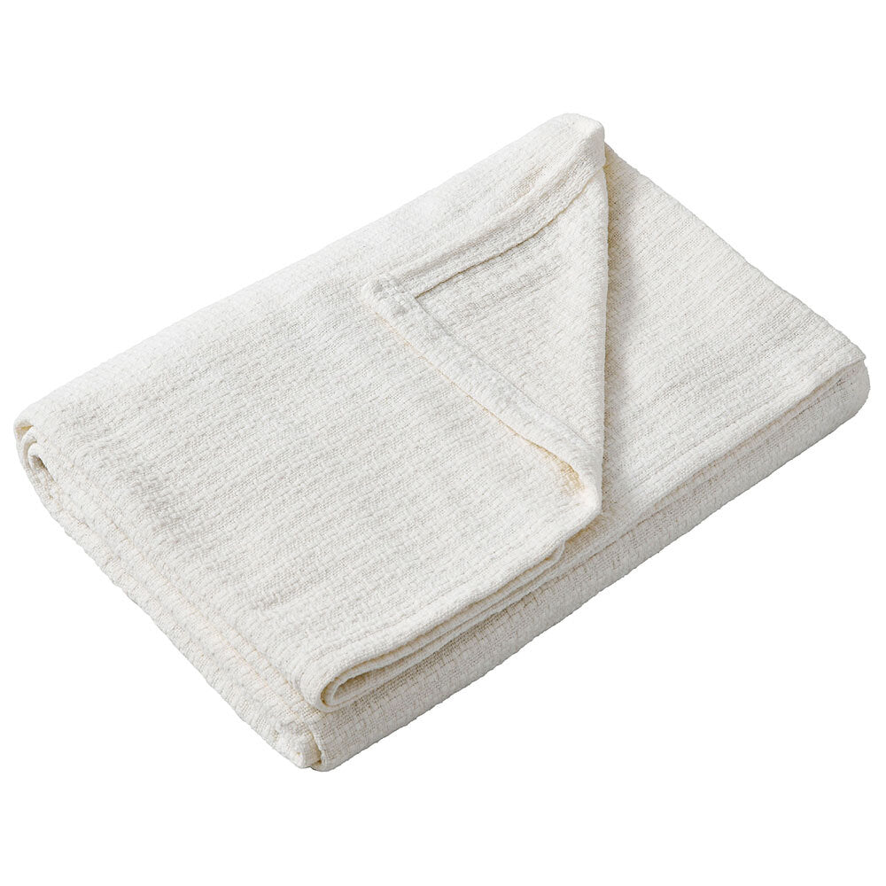 Jason Size Queen/King Bed 230x250cm Cotton Basketweave Pattern Blanket — Natural
