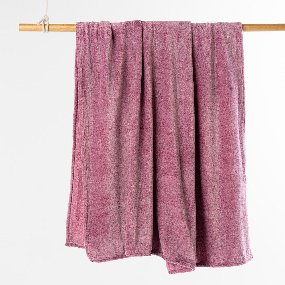 Jason Single Bed 160x210cm Super Soft Melange 320 GSM Soft Plush Blanket Linen - 320GSM Plum — image 3