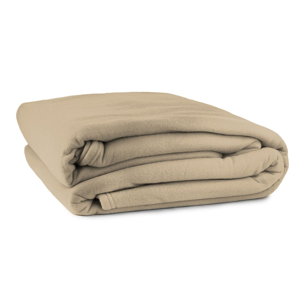 Jason Commercial Single Bed Polar Warm Fleece Blanket 180x245cm Camel 360GSM