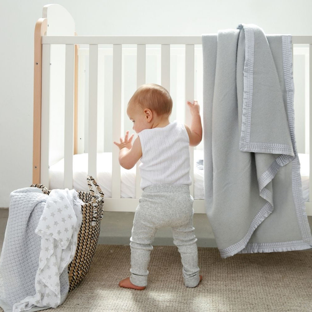 Onkaparinga 120x160cm Baby/Newborn Washable Wool Cot Soft Blanket Cream 420GSM — image 3