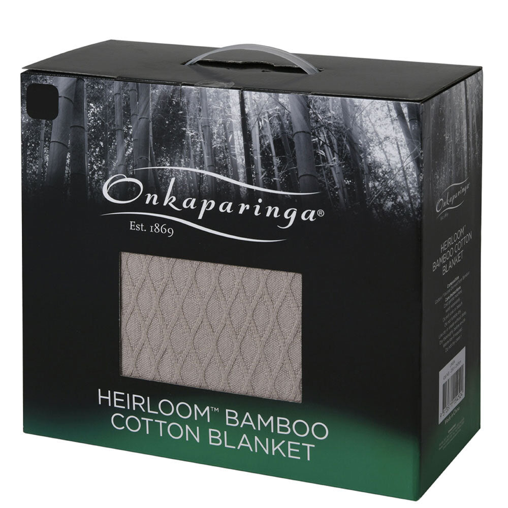 Onkaparinga Heirloom Size Single/Double 200x240cm Bamboo Cotton Blanket Linen