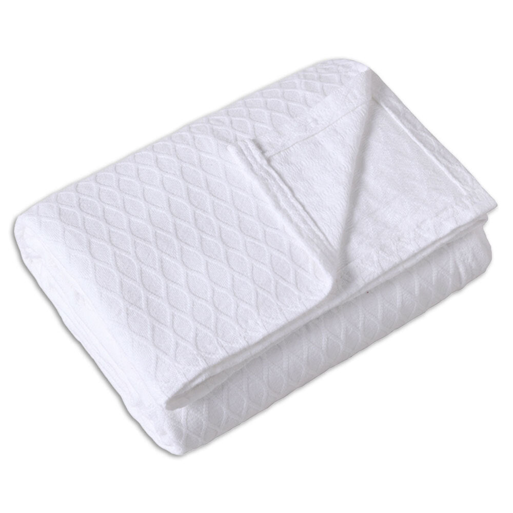Onkaparinga Heirloom Size Queen/King Bed 230x250cm Bamboo Cotton Blanket — White