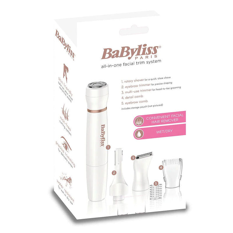 Babyliss Paris Electric Cordless Women's Facial Hair Trimmer/Remover (5 Pieces) — image 4