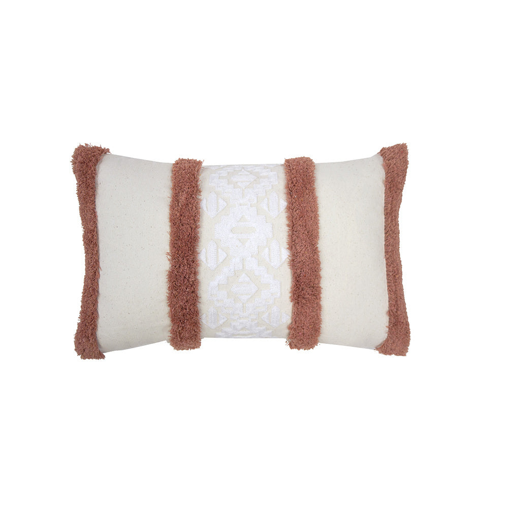Bambury Cotton Woven Home Decor Decorative Sedona Rectangle Cushion Clay