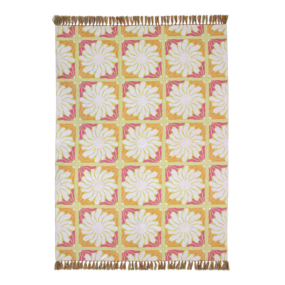 Bambury Zinnia Poly/Cotton Throw Blanket Bed/Couch Decor 130x180cm Sorbet