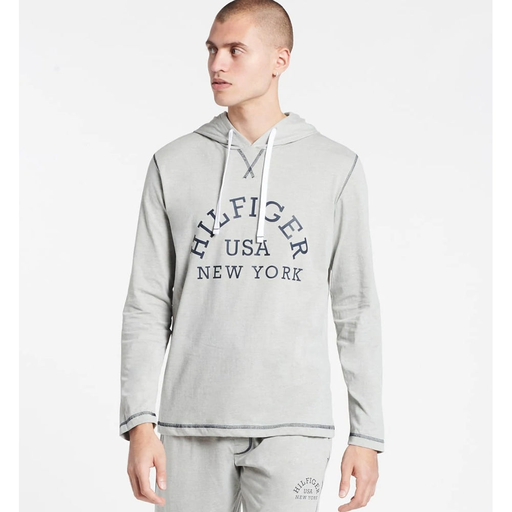 Tommy Hilfiger Mens Size S Sleepwear Jersey Pyjama Hoodie Home Loungewear Grey — image 3