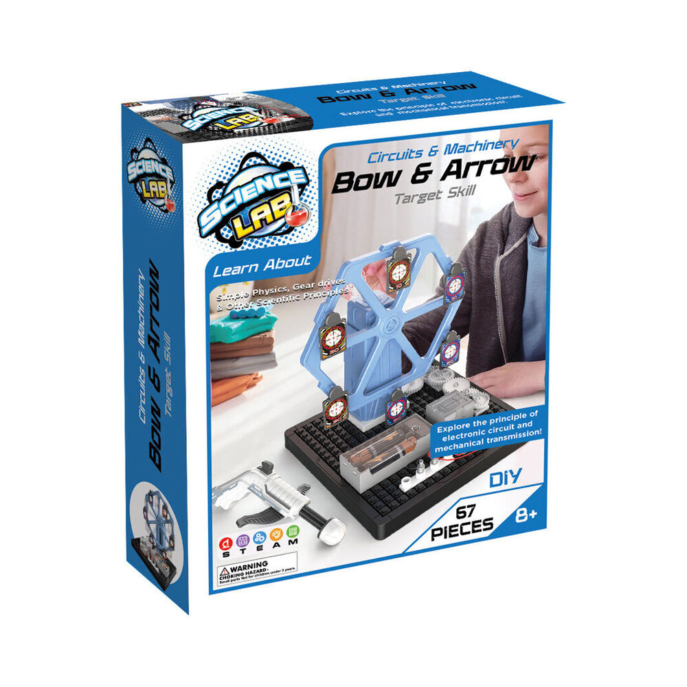 Science Lab Bow And Arrow STEM Kit Kids Learning Toy Target Skill 8y+ (67 Pieces)