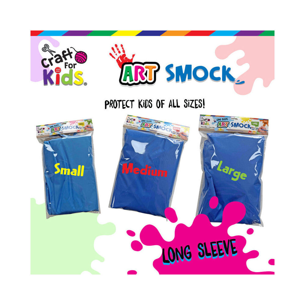 Craft for Kids Long Sleeve Art Smock Water-Resistant Medium 60x67cm 5y+ (2 Pack) — image 4