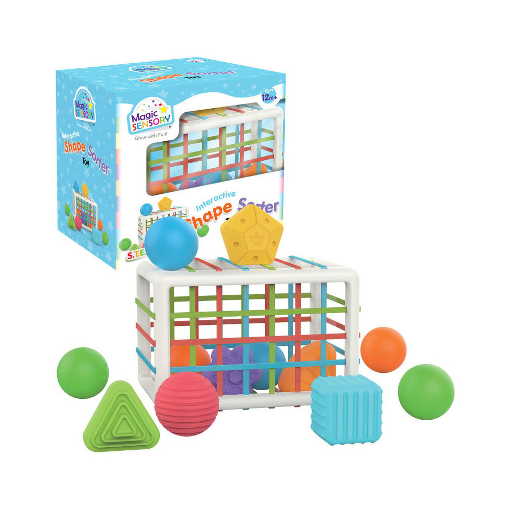 Magic Sensory Shape Sorter Toy Bin Soft Balls Elastic Bands Kids 18m+ (10 Pieces) — image 5