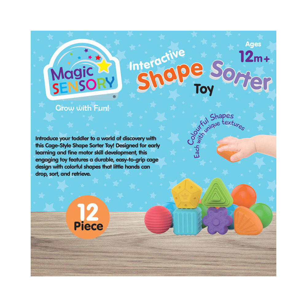 Magic Sensory Shape Sorter Toy Bin Soft Balls Elastic Bands Kids 18m+ (10 Pieces) — image 6