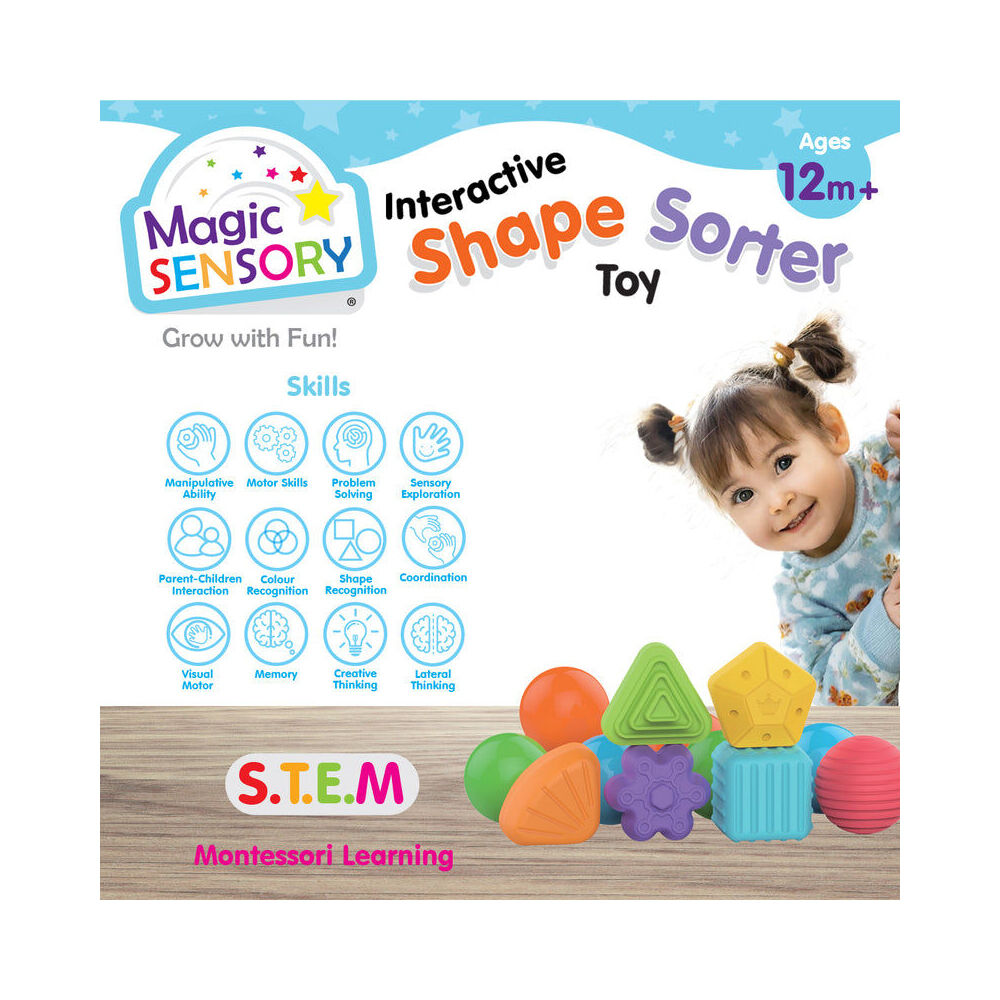 Magic Sensory Shape Sorter Toy Bin Soft Balls Elastic Bands Kids 18m+ (10 Pieces) — image 8