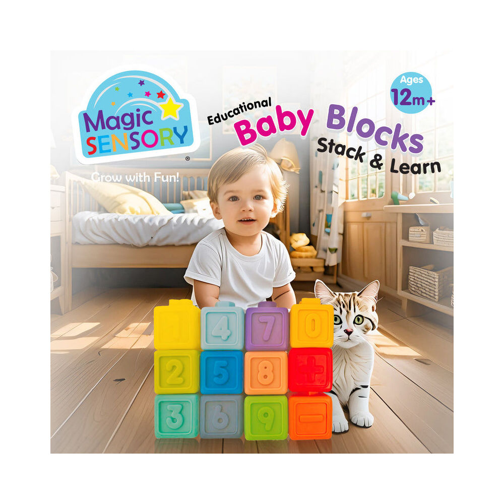 Magic Sensory Montessori Learning Numbered Colourful Baby Blocks 12m+ (12 Pieces) — image 7