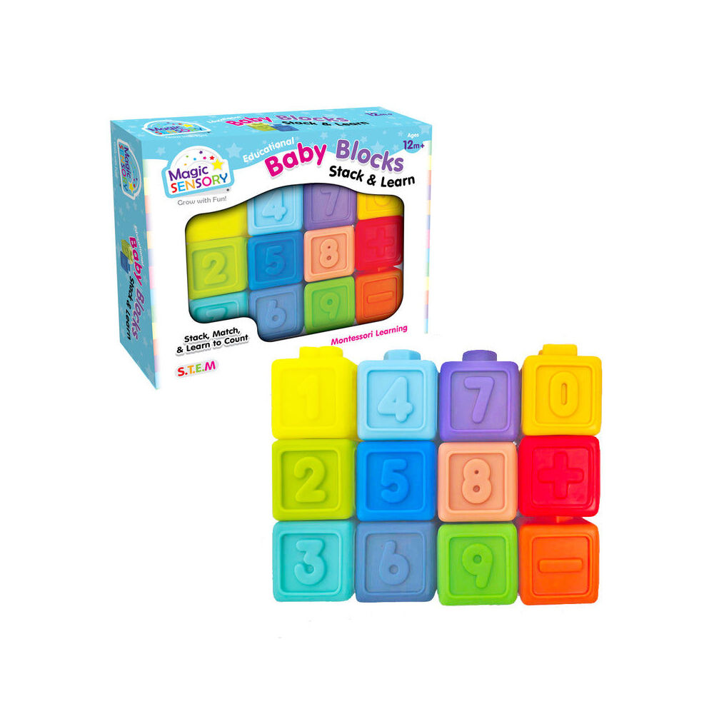 Magic Sensory Montessori Learning Numbered Colourful Baby Blocks 12m+ (12 Pieces) — image 8