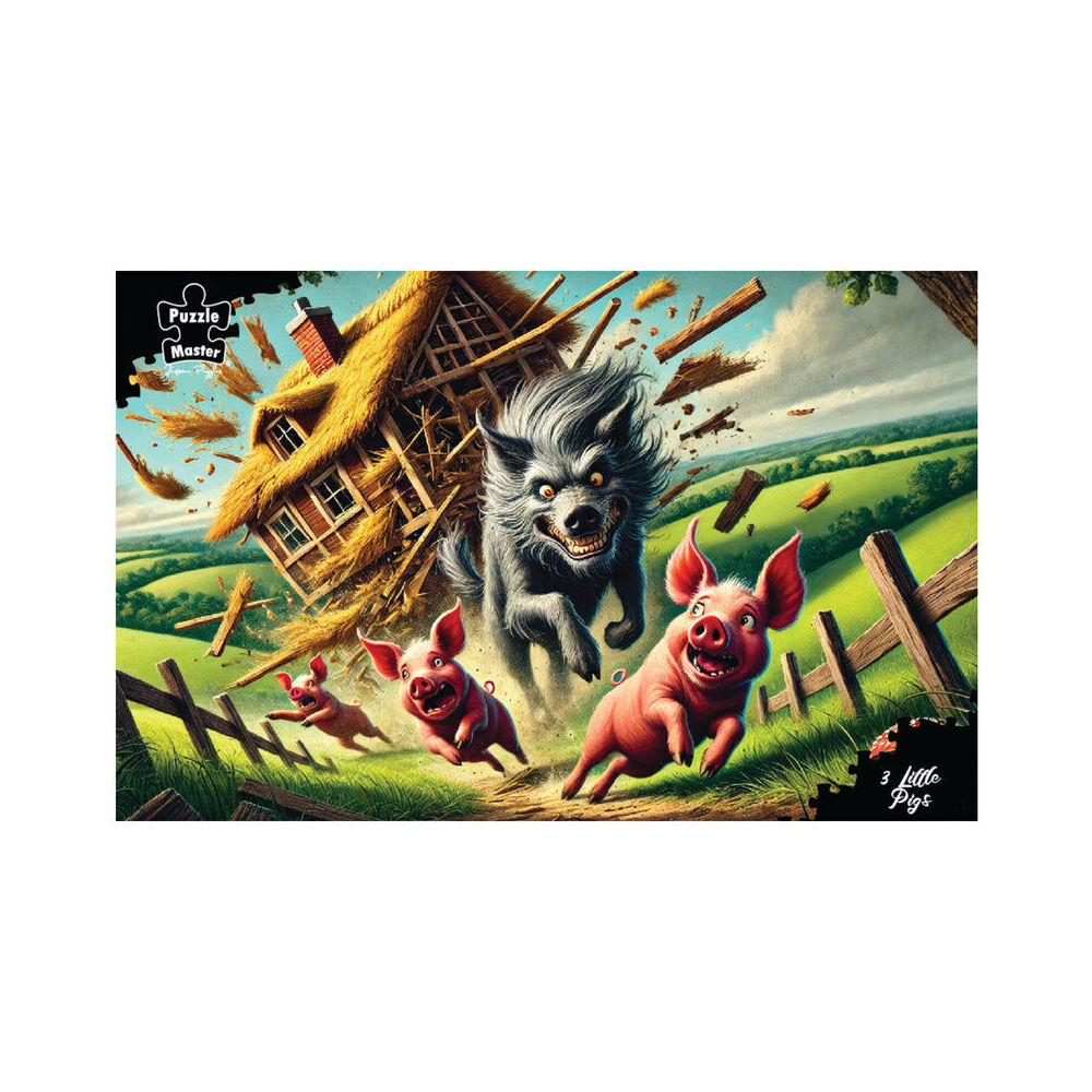 Puzzle Master Puzzlemaster Jigsaw Puzzle 3 Little Pigs Fairytale Scene 12y+ (1000 Pieces)