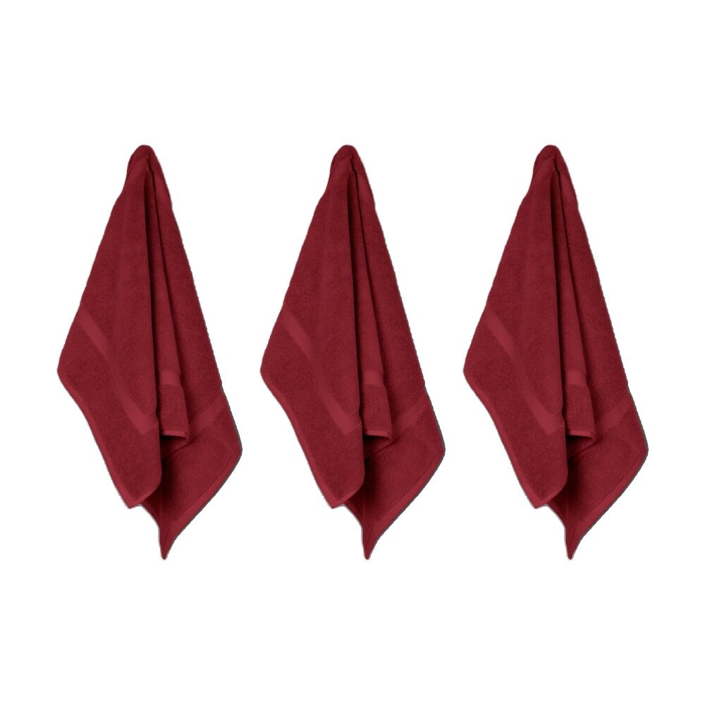 Ardor St Regis Collection 50x80cm Cotton Bath Mat Towel Bathroom Berry (3 Pack)