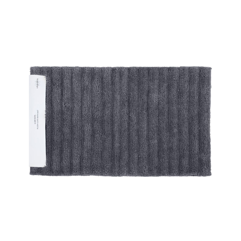 Algodon Bath Runner Non-Slip Soft Floor Mat Lawson Plush Polyester Ebony