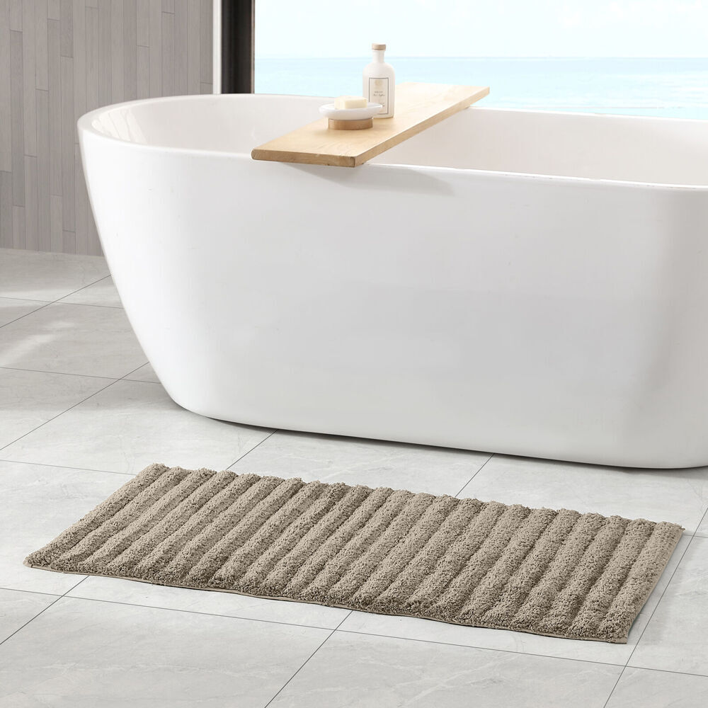 Algodon 50x80cm Bath Runner Non-Slip Soft Mat Lawson Plush Polyester Taupe — image 2