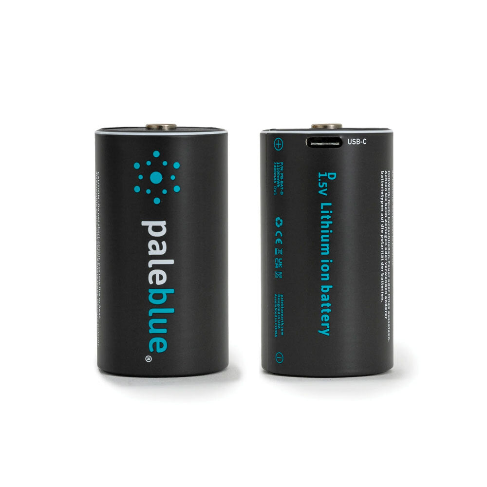 Paleblue Fast Charging Lithium Ion D USB Rechargeable Smart Batteries (2 Pieces)