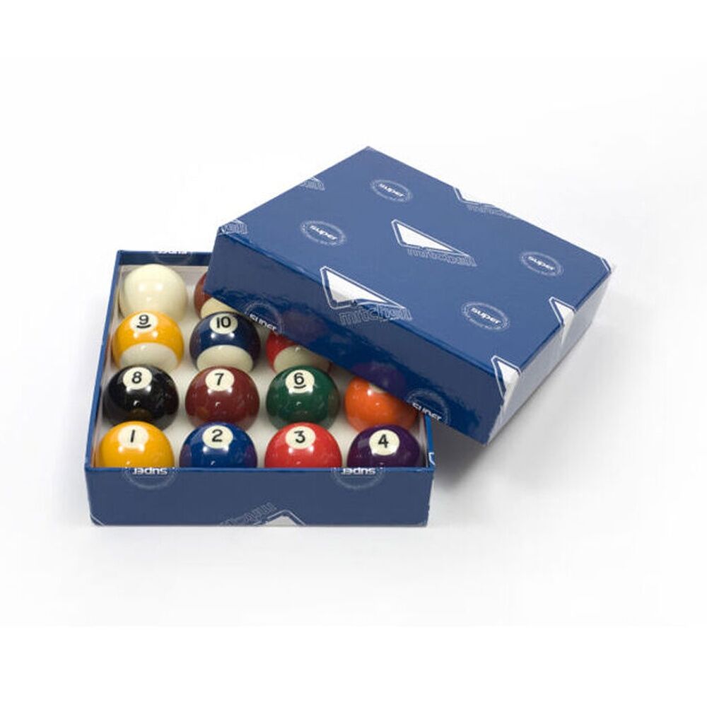 Mitchell Kelly Pool 2" Super Set Polyester a Grade Balls Billiards/Pool (12 Pieces)