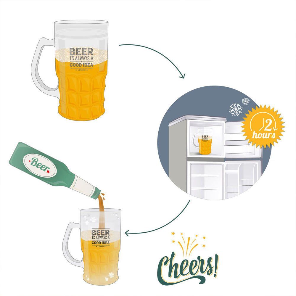 Legami Cooling Beer Freezer Ice Double Walled Mug Funny Novelty Gag Drinking Cup — image 3