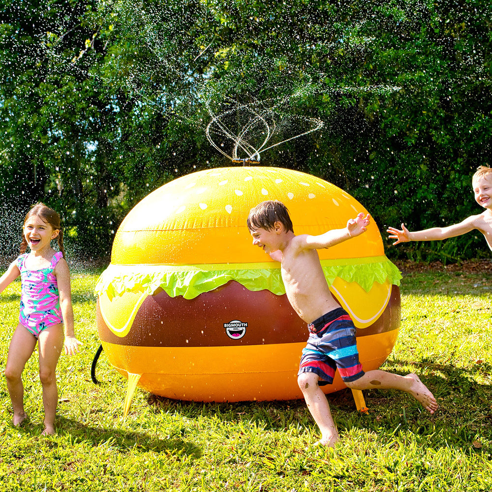 Bigmouth Inc. Inflatable Cheeseburger Water Sprinkler Kids Outdoor Garden Toy — image 4