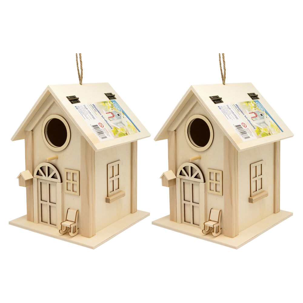 Boyle Wood Birdhouse w/Open Top Craft Project/Home Decoration 18.5x18x24.5cm (2 Pack)