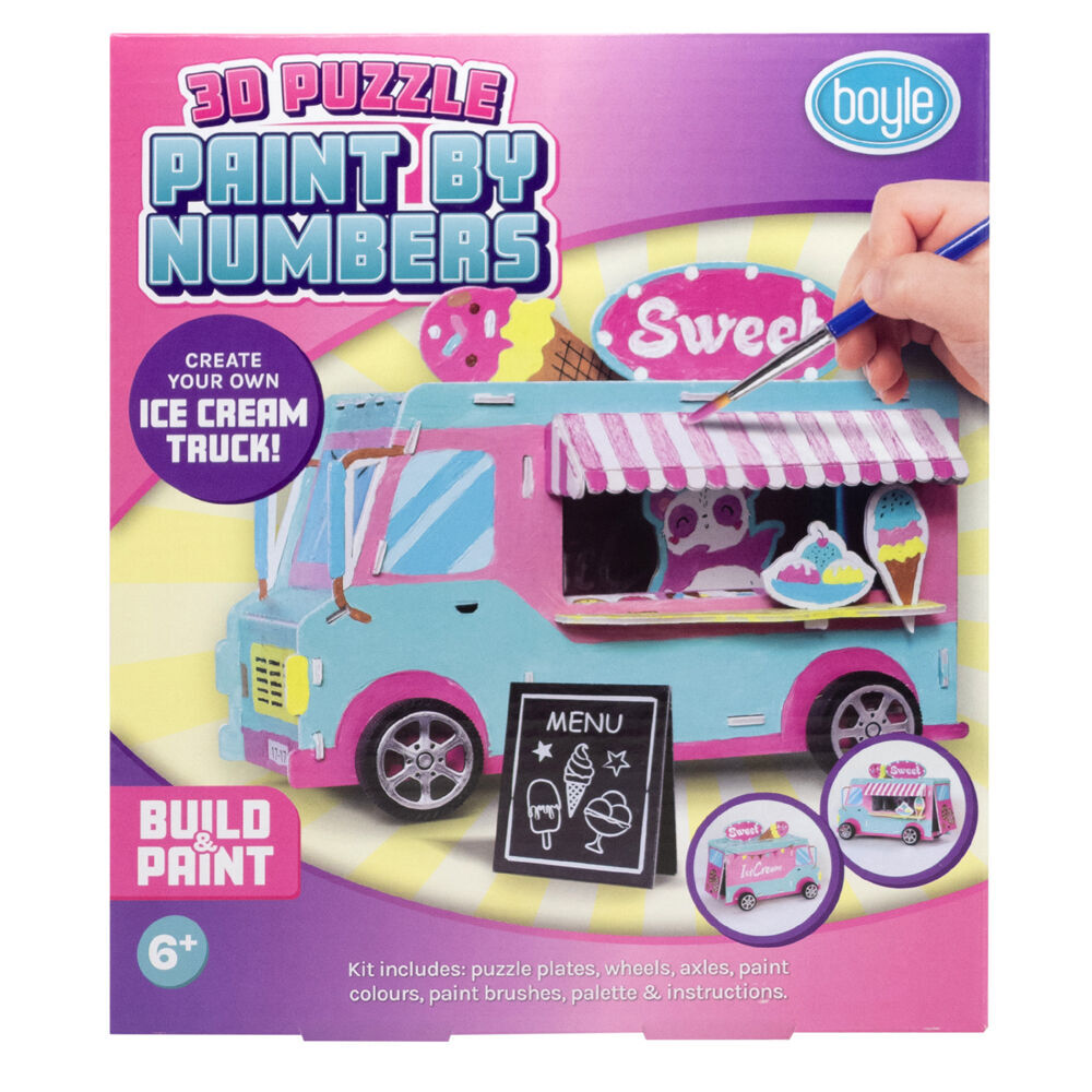 Boyle 3D Puzzle Paint By Numbers Kids DIY Craft Kit Ice Cream Truck 6y+ (2 Pack) — image 2