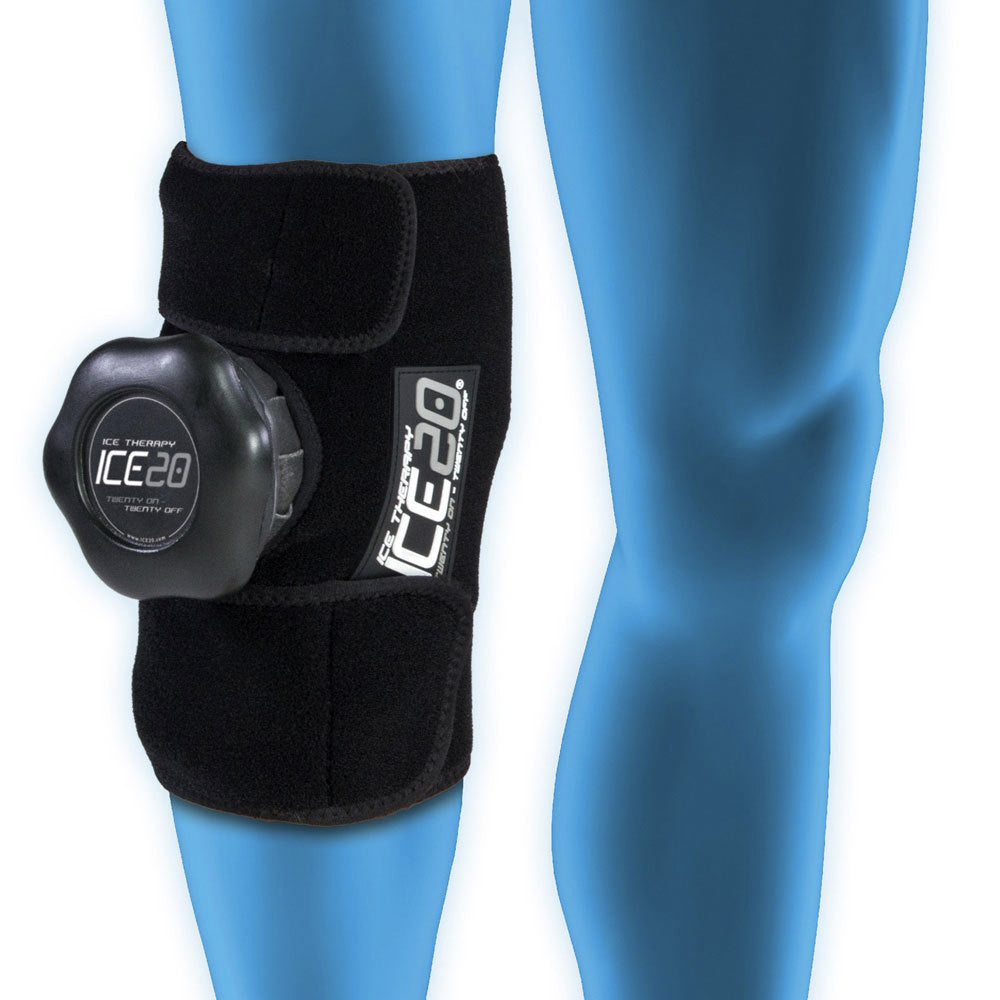 Ice20 Ice Therapy 24cm Compression Knee Wrap Sports Brace Support w/ Ice Bag XL — image 2
