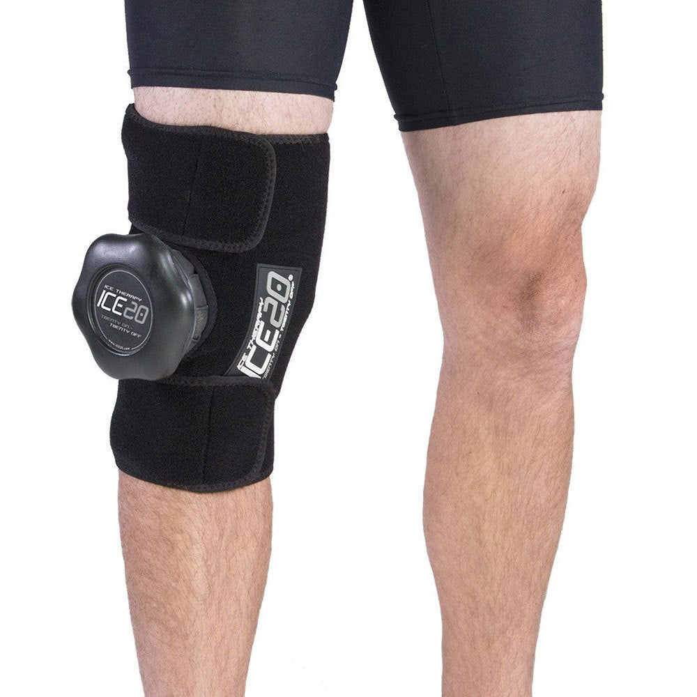 Ice20 Ice Therapy 24cm Compression Knee Wrap Sports Brace Support w/ Ice Bag XL — image 4
