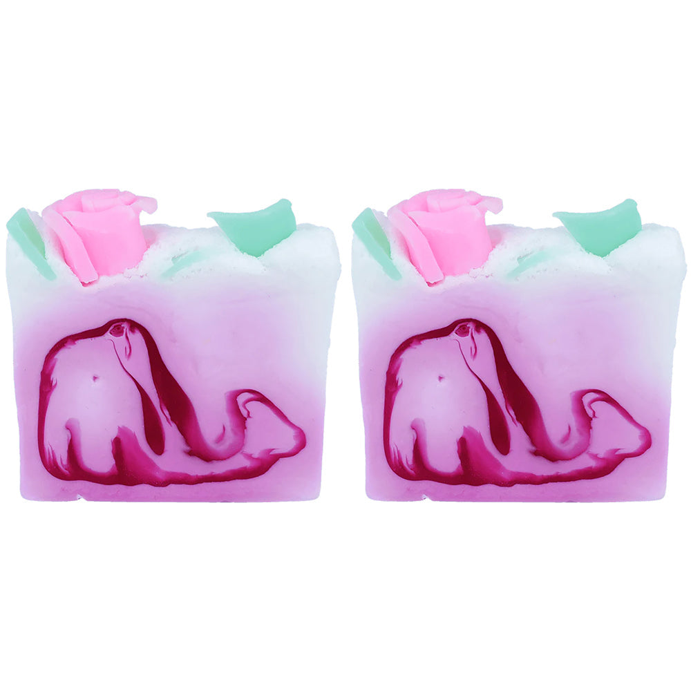 Bomb Cosmetics Kiss From a Rose Scented Soap Slice Bar Shower Body Fragrance (2 Pack)
