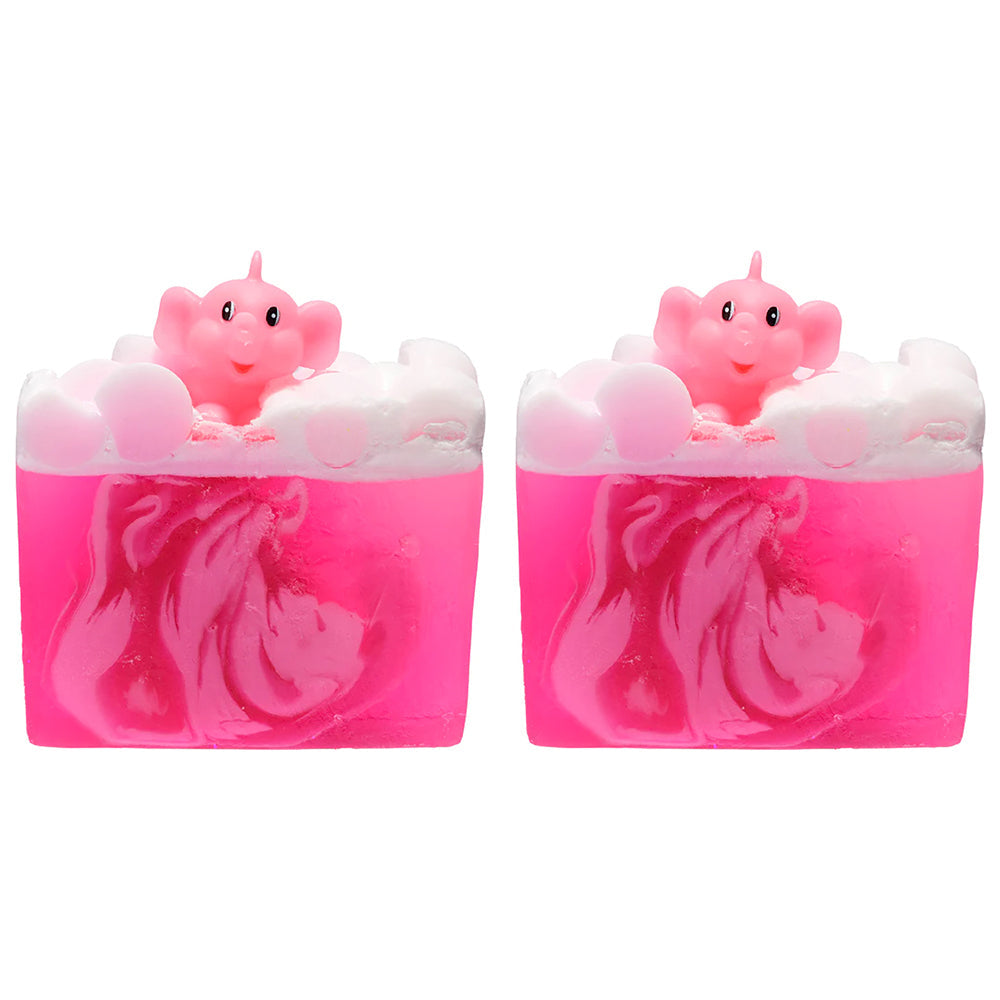Bomb Cosmetics Pink Elephants & Lemonade Soap Slice Bar w/Toy (2 Pack)