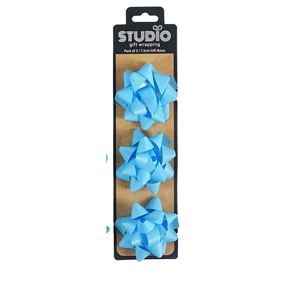 Studio Gift Wrapping 7.5cm Gift Bow Home Party Decor Assorted Colours (3 Pieces)